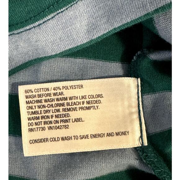 CHEROKEE YOUTH GREEN AND GRAY STRIPES SHORT SLEEVE POLO SHIRT SIZE MEDIUM 8-10 - Picture 5 of 7